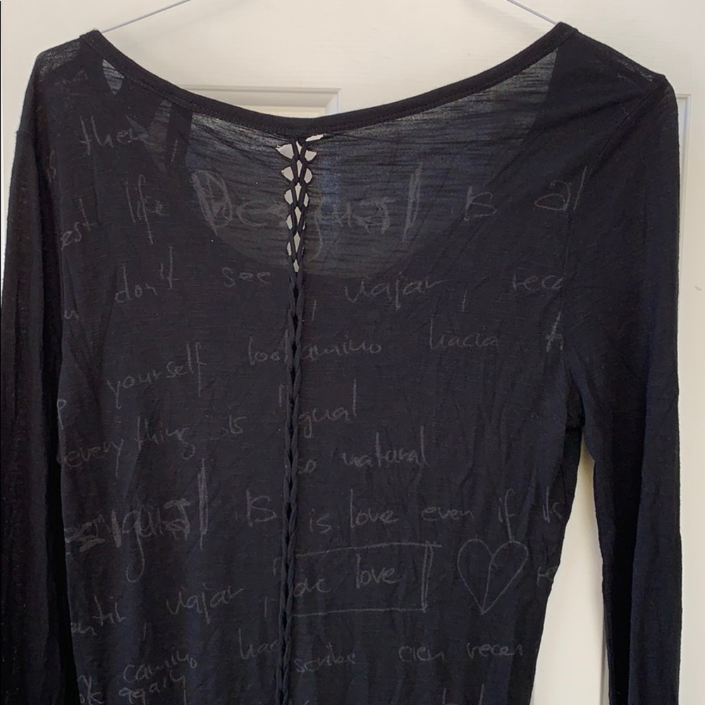 Desigual longsleeve Butterly black/gray/ivory SOFT